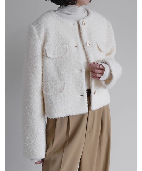 Re:EDIT（リエディ）の「[入卒式 セレモニー]ボアリボン金釦ノーカラー