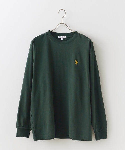 U.S. POLO ASSN.(ユーエスポロアッスン)の「U.S. POLO ASSN./ユーエスポロアッスン クルーネックロンT(Tシャツ/カットソー・メンズ・オートミール/ネイビー/ダークグリーン/アイボリー/ブラック・M/L/LL)」の2枚目の写真