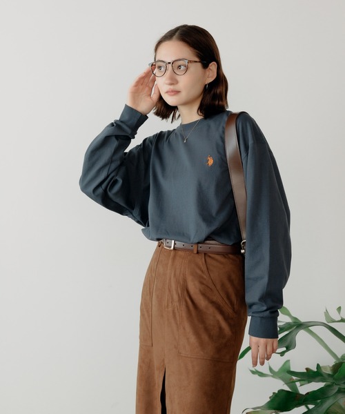 U.S. POLO ASSN.(ユーエスポロアッスン)の「U.S. POLO ASSN./ユーエスポロアッスン クルーネックロンT(Tシャツ/カットソー・メンズ・オートミール/ネイビー/ダークグリーン/アイボリー/ブラック・M/L/LL)」の6枚目の写真