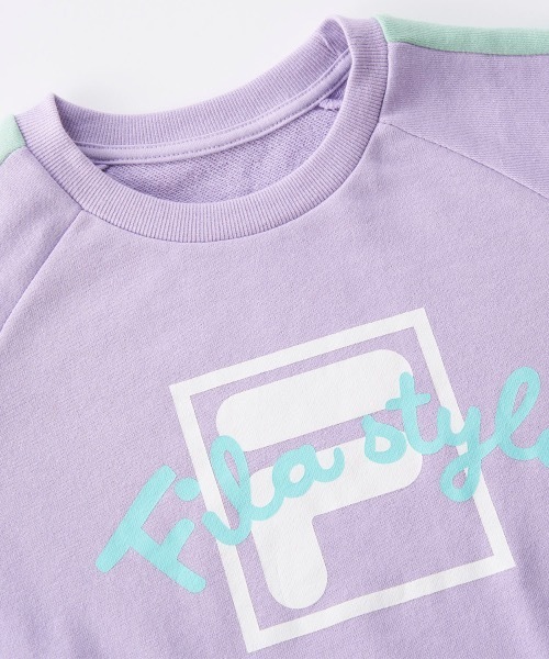 FILA（フィラ）の「【FILA/フィラ】キッズロゴ裏毛スウェット　トレーナー　ダンス　通学（スウェット・キッズ・ミント/ラベンダー・130/140/150/160）」の10枚目の写真