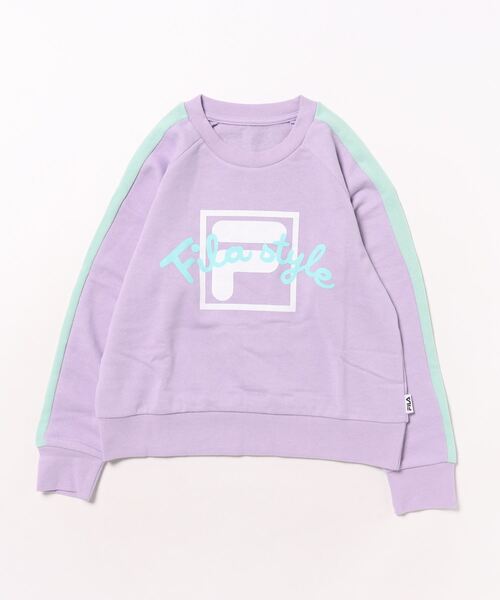 FILA（フィラ）の「【FILA/フィラ】キッズロゴ裏毛スウェット　トレーナー　ダンス　通学（スウェット・キッズ・ミント/ラベンダー・130/140/150/160）」の13枚目の写真