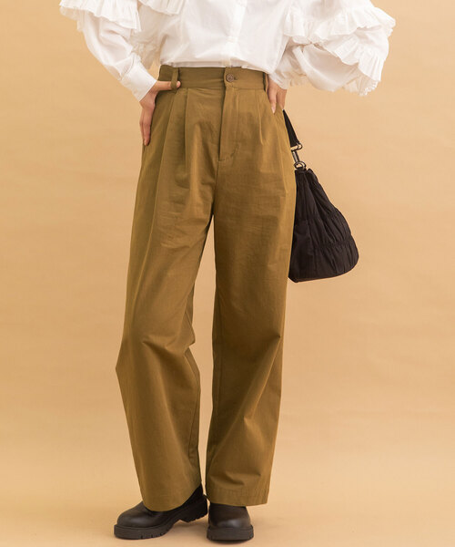 POU DOU DOU(プードゥドゥ)の「2タックフルレングスパンツ(その他パンツ・レディース・ブラック/モカ/グレー・M)」の3枚目の写真