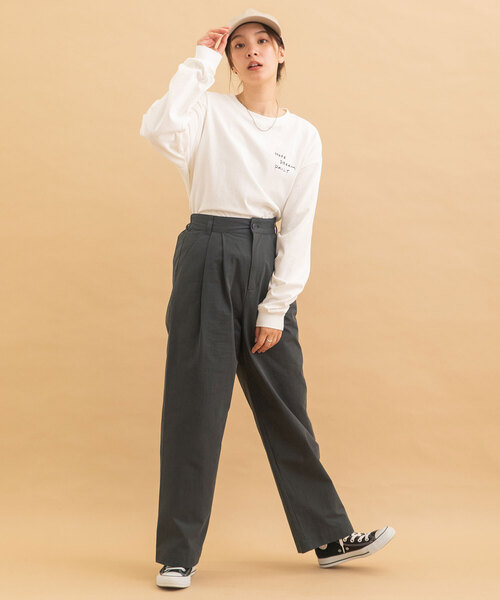 POU DOU DOU(プードゥドゥ)の「2タックフルレングスパンツ(その他パンツ・レディース・ブラック/モカ/グレー・M)」の8枚目の写真