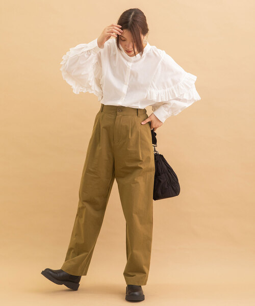 POU DOU DOU(プードゥドゥ)の「2タックフルレングスパンツ(その他パンツ・レディース・ブラック/モカ/グレー・M)」の14枚目の写真