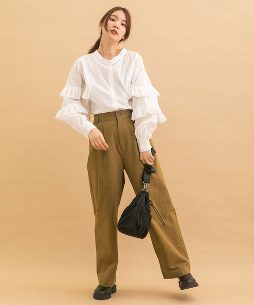 POU DOU DOU(プードゥドゥ)の「2タックフルレングスパンツ(その他パンツ・レディース・ブラック/モカ/グレー・M)」の15枚目の写真