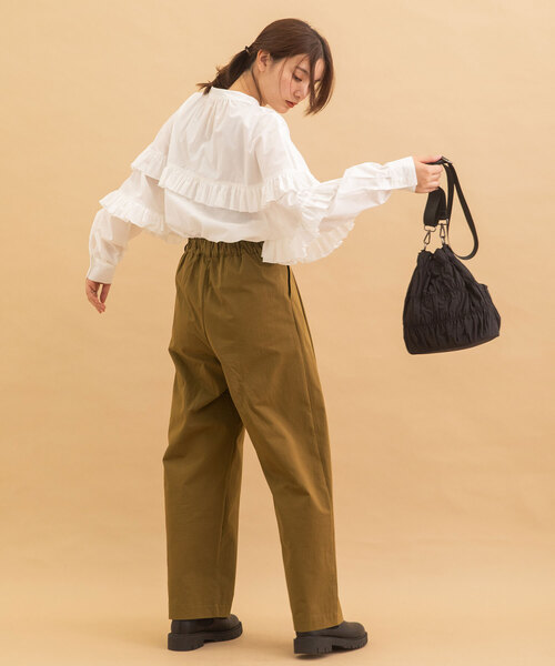 POU DOU DOU(プードゥドゥ)の「2タックフルレングスパンツ(その他パンツ・レディース・ブラック/モカ/グレー・M)」の16枚目の写真