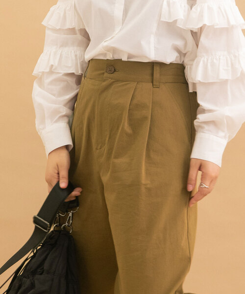 POU DOU DOU(プードゥドゥ)の「2タックフルレングスパンツ(その他パンツ・レディース・ブラック/モカ/グレー・M)」の17枚目の写真