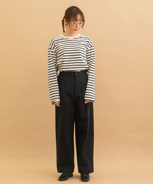 POU DOU DOU(プードゥドゥ)の「2タックフルレングスパンツ(その他パンツ・レディース・ブラック/モカ/グレー・M)」の21枚目の写真