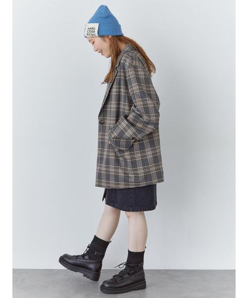 ehka sopo(エヘカソポ)の「オーバーシルエットテーラードジャケット(セットアップ可)(ノーカラージャケット・レディース・チャコールグレー/グレー/ベージュ・F)」の11枚目の写真