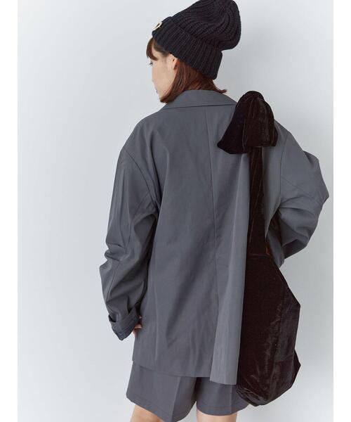 ehka sopo(エヘカソポ)の「オーバーシルエットテーラードジャケット(セットアップ可)(ノーカラージャケット・レディース・チャコールグレー/グレー/ベージュ・F)」の14枚目の写真