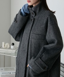 【forksy.】シャギーオーバーサイズハイネックミドルコート forksy.（フォルクシー）｜ステンカラーコート一覧 - WEAR
