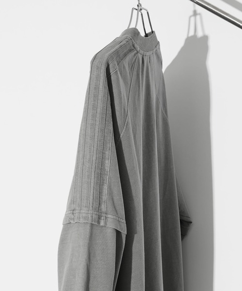 anobody（アノバディ）の「【*anobody* / アノバディー】Fake Layered LS Tee　/ フェイクレイヤードロングスリーブTシャツ（Tシャツ/カットソー・メンズ・ブラック/アッシュブラウン/ライトグレー・1/3）」の4枚目の写真