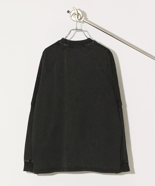 anobody（アノバディ）の「【*anobody* / アノバディー】Fake Layered LS Tee　/ フェイクレイヤードロングスリーブTシャツ（Tシャツ/カットソー・メンズ・ブラック/アッシュブラウン/ライトグレー・1/3）」の7枚目の写真