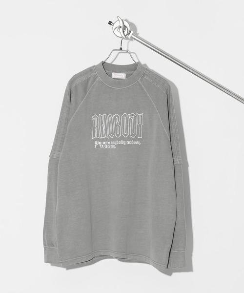 anobody（アノバディ）の「【*anobody* / アノバディー】Fake Layered LS Tee　/ フェイクレイヤードロングスリーブTシャツ（Tシャツ/カットソー・メンズ・ブラック/アッシュブラウン/ライトグレー・1/3）」の15枚目の写真