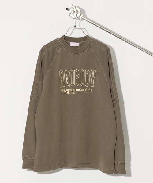 anobody（アノバディ）の「【*anobody* / アノバディー】Fake Layered LS Tee　/ フェイクレイヤードロングスリーブTシャツ（Tシャツ/カットソー・メンズ・ブラック/アッシュブラウン/ライトグレー・1/3）」の16枚目の写真