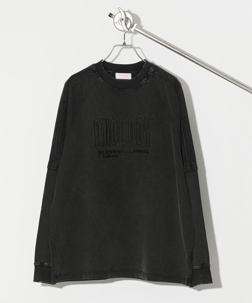anobody（アノバディ）の「【*anobody* / アノバディー】Fake Layered LS Tee　/ フェイクレイヤードロングスリーブTシャツ（Tシャツ/カットソー・メンズ・ブラック/アッシュブラウン/ライトグレー・1/3）」の14枚目の写真