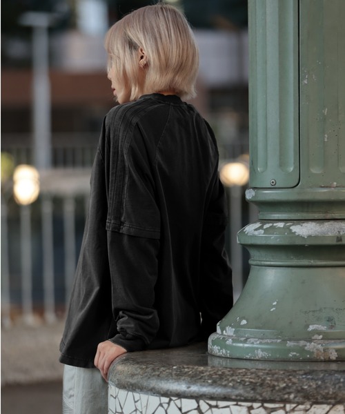 anobody（アノバディ）の「【*anobody* / アノバディー】Fake Layered LS Tee　/ フェイクレイヤードロングスリーブTシャツ（Tシャツ/カットソー・メンズ・ブラック/アッシュブラウン/ライトグレー・1/3）」の13枚目の写真