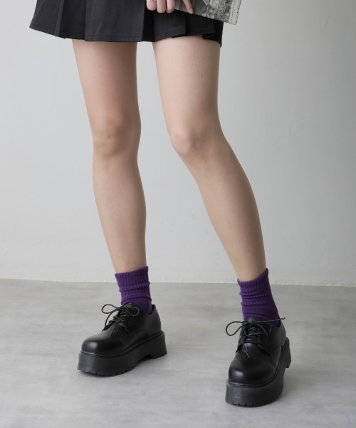 DEMETER(デメテル)の「厚底 ボリュームソール レースアップ マニッシュシューズ(ローファー・レディース・アイボリー/ブラック・L/M/S/LL)」の7枚目の写真