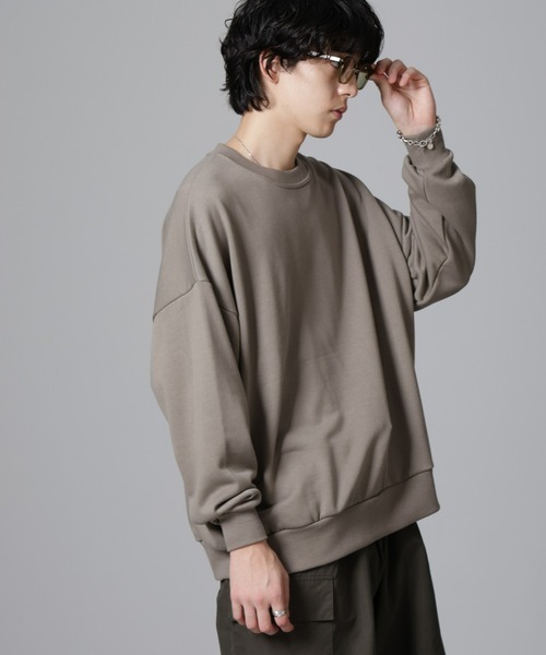 NANO universe（ナノユニバース）の「WEB限定/ビッグシルエットクルーネックスウェット（スウェット・メンズ・ブラック/ブルーグレー/チャコール/グレー系その他4・L/M）」の4枚目の写真