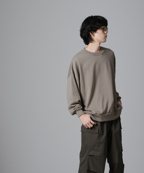 NANO universe（ナノユニバース）の「WEB限定/ビッグシルエットクルーネックスウェット（スウェット・メンズ・ブラック/ブルーグレー/チャコール/グレー系その他4・L/M）」の10枚目の写真