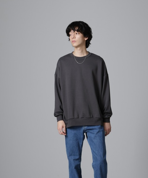 NANO universe（ナノユニバース）の「WEB限定/ビッグシルエットクルーネックスウェット（スウェット・メンズ・ブラック/ブルーグレー/チャコール/グレー系その他4・L/M）」の5枚目の写真