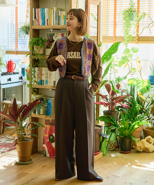 B.C STOCK（ベーセーストック）の「ワイドスラックス（スラックス・レディース・ベージュ/ホワイト/ブラウン・FREE）」の15枚目の写真