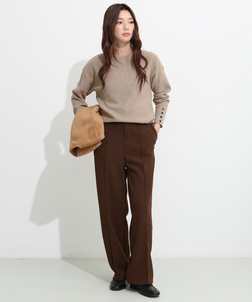 セール】【選べる丈・タイプ】ストレッチセンタープレスパンツ（その他