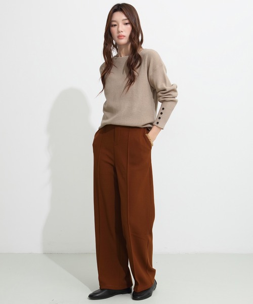 セール】【選べる丈・タイプ】ストレッチセンタープレスパンツ（その他