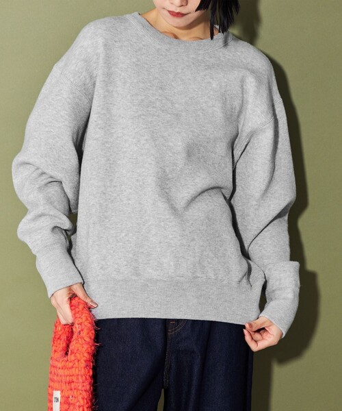 CITEN（シテン）の「＜CITEN＞スウエットライクプルオーバーニット（ニット/セーター・レディース・ダークグレー/ライトグレー・FREE）」の2枚目の写真