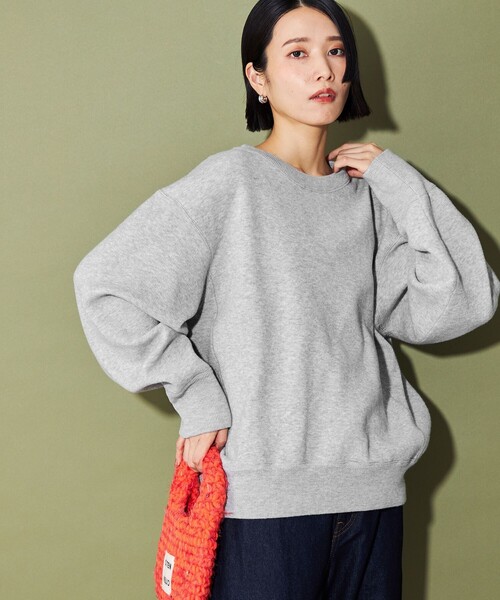 CITEN（シテン）の「＜CITEN＞スウエットライクプルオーバーニット（ニット/セーター・レディース・ダークグレー/ライトグレー・FREE）」の3枚目の写真