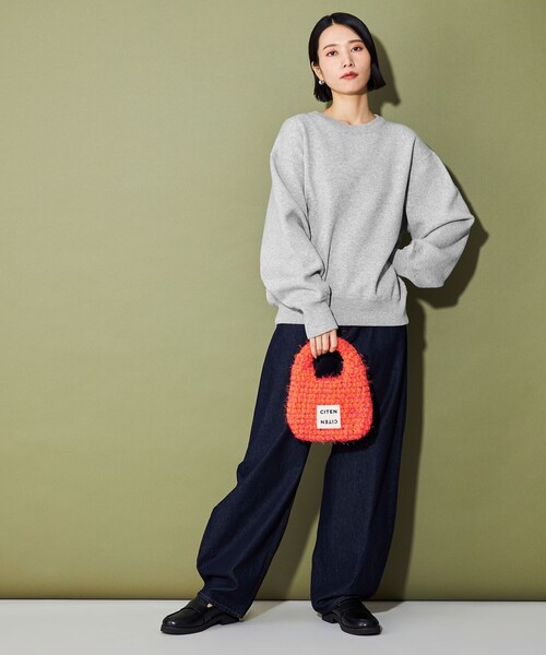 CITEN（シテン）の「＜CITEN＞スウエットライクプルオーバーニット（ニット/セーター・レディース・ダークグレー/ライトグレー・FREE）」の4枚目の写真