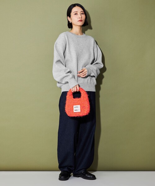 CITEN（シテン）の「＜CITEN＞スウエットライクプルオーバーニット（ニット/セーター・レディース・ダークグレー/ライトグレー・FREE）」の5枚目の写真