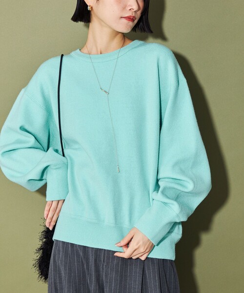 CITEN（シテン）の「＜CITEN＞スウエットライクプルオーバーニット（ニット/セーター・レディース・ダークグレー/ライトグレー・FREE）」の8枚目の写真