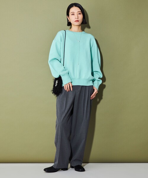 CITEN（シテン）の「＜CITEN＞スウエットライクプルオーバーニット（ニット/セーター・レディース・ダークグレー/ライトグレー・FREE）」の9枚目の写真