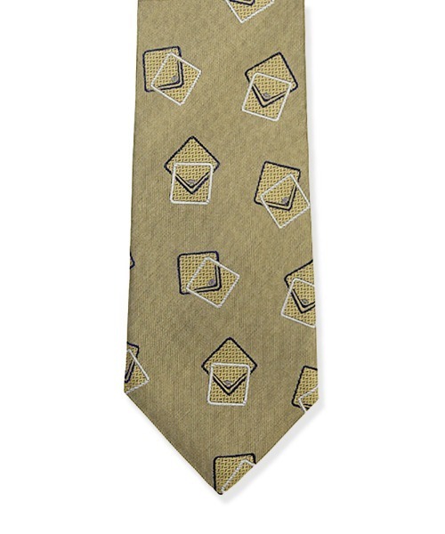 TRANS CONTINENTS（トランスコンチネンツ）の「TRANS CONTINENTS　シルク100％ネクタイ　スクエア柄　ピンク/イエロー/ネイビー（ネクタイ・メンズ・ネイビー/イエロー・FREE）」の5枚目の写真