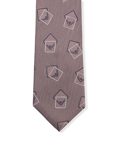 TRANS CONTINENTS（トランスコンチネンツ）の「TRANS CONTINENTS　シルク100％ネクタイ　スクエア柄　ピンク/イエロー/ネイビー（ネクタイ・メンズ・ネイビー/イエロー・FREE）」の7枚目の写真