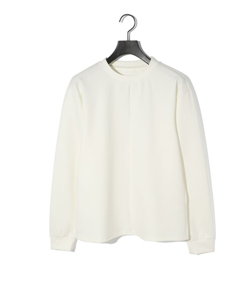 MIDIUMISOLID（ミディウミソリッド）の「MIDIUMISOLID for Ladies フロントシームロングTシャツ（Tシャツ/カットソー・レディース・イエロー/ブラック/アイボリー・FREE）」の2枚目の写真