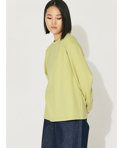 MIDIUMISOLID（ミディウミソリッド）の「MIDIUMISOLID for Ladies フロントシームロングTシャツ（Tシャツ/カットソー・レディース・イエロー/ブラック/アイボリー・FREE）」の10枚目の写真