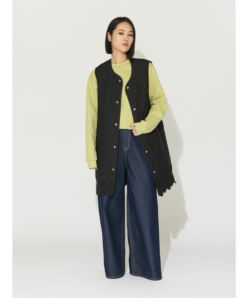 MIDIUMISOLID（ミディウミソリッド）の「MIDIUMISOLID for Ladies フロントシームロングTシャツ（Tシャツ/カットソー・レディース・イエロー/ブラック/アイボリー・FREE）」の16枚目の写真