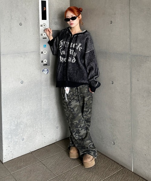 sedacle(セダクル)の「配色リブニットジップパーカー(パーカー・メンズ・ボルドー/ベージュ/ブラック・SMALL/MEDIUM/LARGE)」の8枚目の写真
