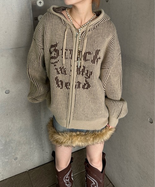 sedacle(セダクル)の「配色リブニットジップパーカー(パーカー・メンズ・ボルドー/ベージュ/ブラック・SMALL/MEDIUM/LARGE)」の15枚目の写真