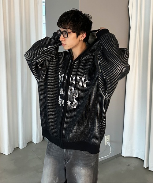sedacle(セダクル)の「配色リブニットジップパーカー(パーカー・メンズ・ボルドー/ベージュ/ブラック・SMALL/MEDIUM/LARGE)」の12枚目の写真