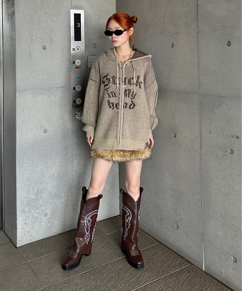 sedacle(セダクル)の「配色リブニットジップパーカー(パーカー・メンズ・ボルドー/ベージュ/ブラック・SMALL/MEDIUM/LARGE)」の18枚目の写真