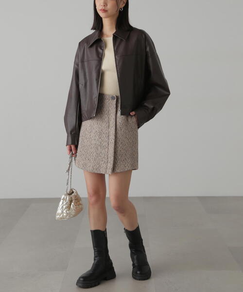 FREE'S MART(フリーズマート)の「◆【3サイズ展開XS-M】ラップ風ツイードミニスカート【低身長サイズ有】(スカート・レディース・ベージュ/ブラック・MEDIUM/SMALL/X-SMALL)」の18枚目の写真