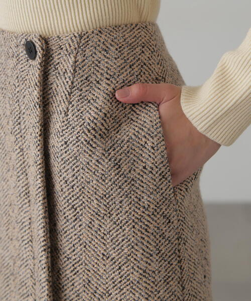 FREE'S MART(フリーズマート)の「◆【3サイズ展開XS-M】ラップ風ツイードミニスカート【低身長サイズ有】(スカート・レディース・ベージュ/ブラック・MEDIUM/SMALL/X-SMALL)」の7枚目の写真