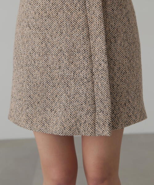 FREE'S MART(フリーズマート)の「◆【3サイズ展開XS-M】ラップ風ツイードミニスカート【低身長サイズ有】(スカート・レディース・ベージュ/ブラック・MEDIUM/SMALL/X-SMALL)」の6枚目の写真