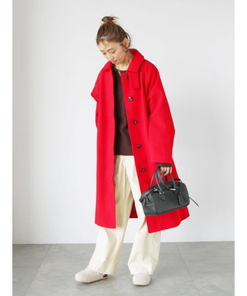 Lugnoncure(ルノンキュール)の「ウールライクステンカラーコート(その他アウター・レディース・レッド/ブラウン/ネイビー・F)」の7枚目の写真