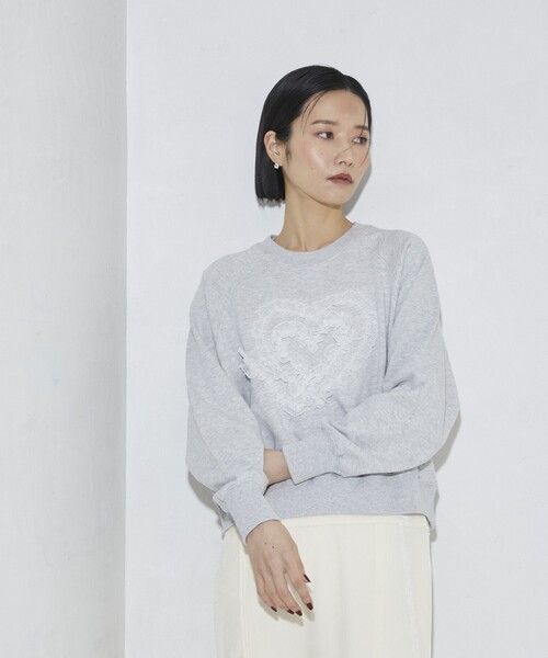Firsthand(ファーストハンド)の「Firsthand/ファーストハンド オーガニックコットン レースコード刺繍スウェット(スウェット・レディース・グレー/チャコールグレー・FREE)」の1枚目の写真
