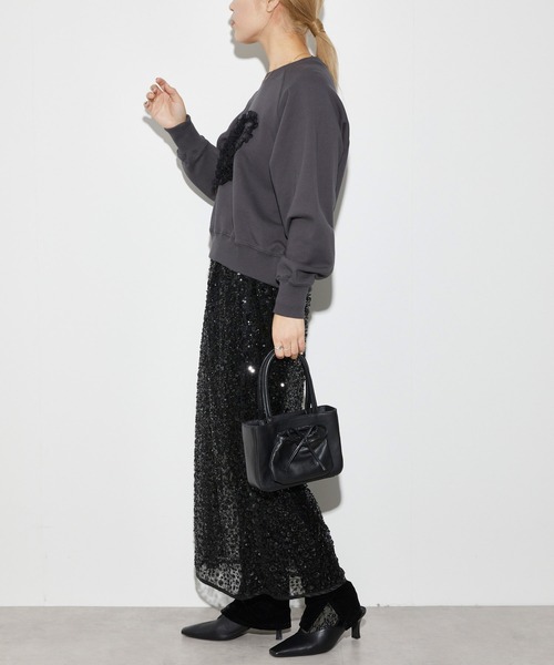 Firsthand(ファーストハンド)の「Firsthand/ファーストハンド オーガニックコットン レースコード刺繍スウェット(スウェット・レディース・グレー/チャコールグレー・FREE)」の11枚目の写真