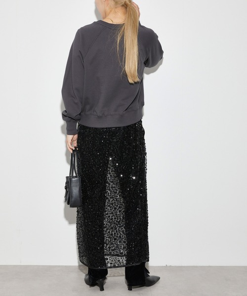 Firsthand(ファーストハンド)の「Firsthand/ファーストハンド オーガニックコットン レースコード刺繍スウェット(スウェット・レディース・グレー/チャコールグレー・FREE)」の12枚目の写真